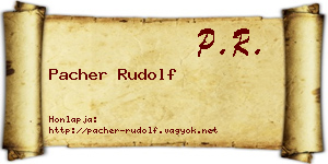 Pacher Rudolf névjegykártya